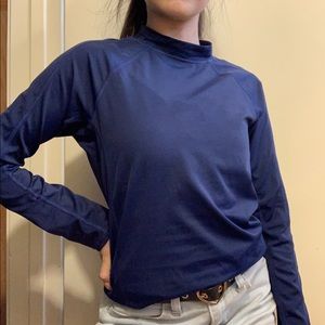 Blue long sleeve workout gym shirt